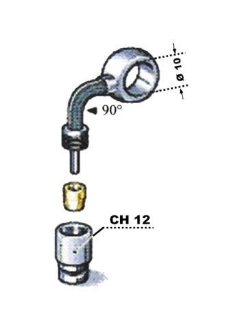 OCCHIELLO INCLINATO 90° IN ACCIAIO